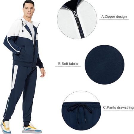 MANTORS Men's Hooded Athletic Tracksuit Casual 2-Piece Set​ - Image 4