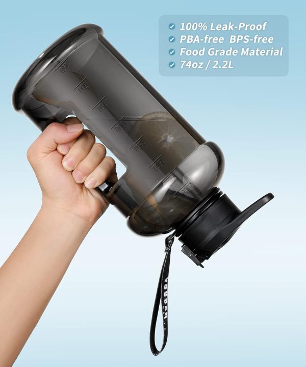 YOUCAN PLATO 74 oz Half Gallon Water Bottle with Sleeve​ - Image 7