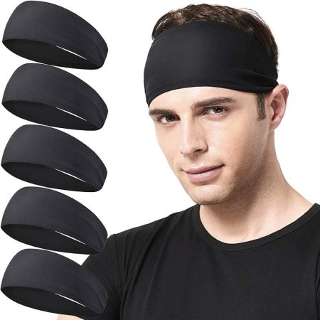 Mens Running Headband,5Pack,Mens Sweatband Sports Headband