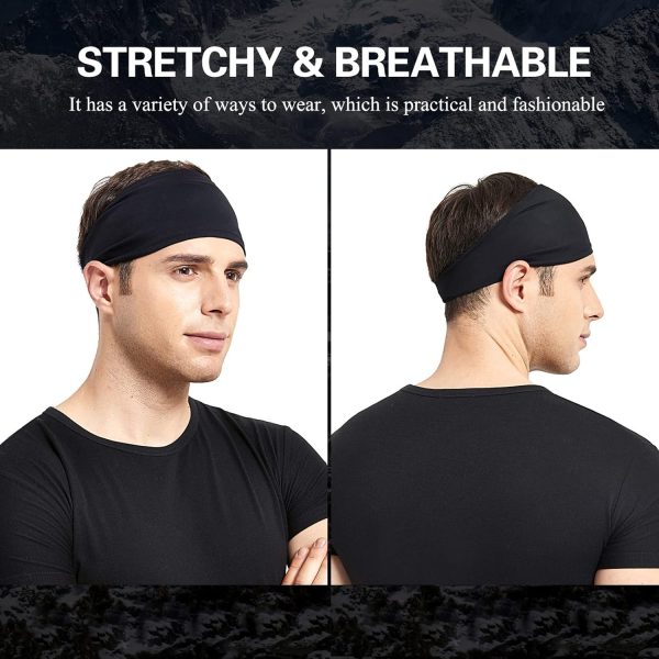 Mens Running Headband,5Pack,Mens Sweatband Sports Headband - Image 6