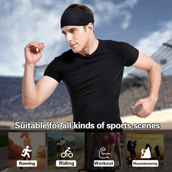 Mens Running Headband,5Pack,Mens Sweatband Sports Headband - Image 4