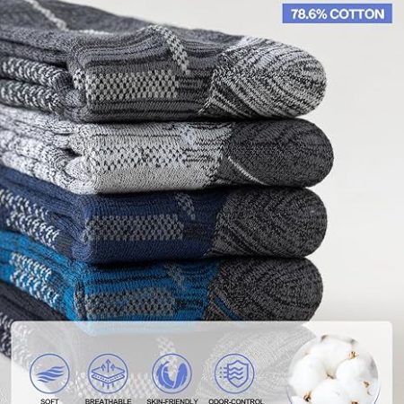 Niorasen Men's Cotton Crew Work Socks​ - Image 4
