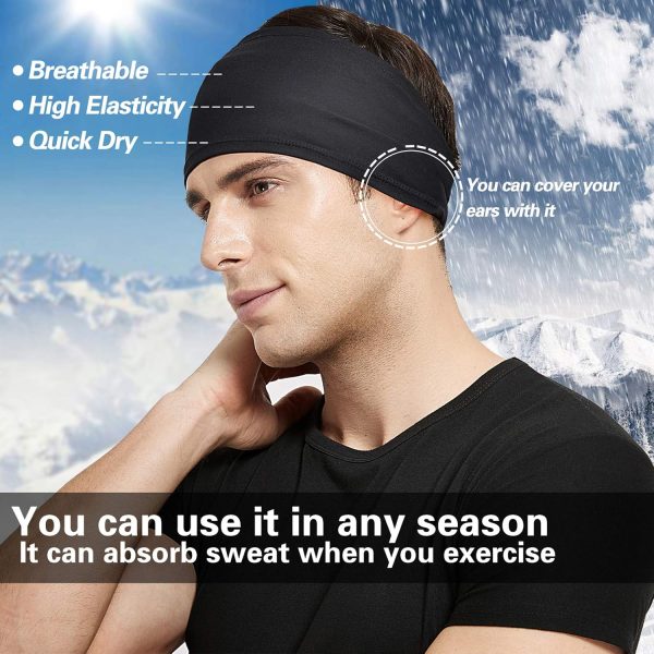 Mens Running Headband,5Pack,Mens Sweatband Sports Headband - Image 7