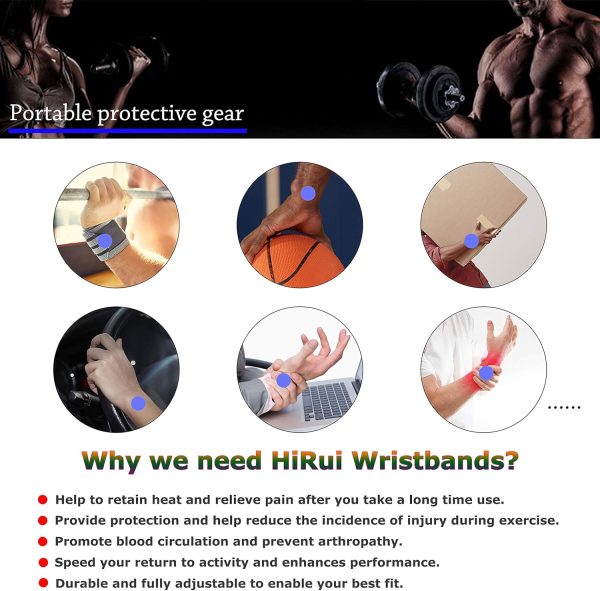HiRui 2 Pack Wrist Compression Strap and Wrist Brace Sport Wrist Support for Fitness - Image 4