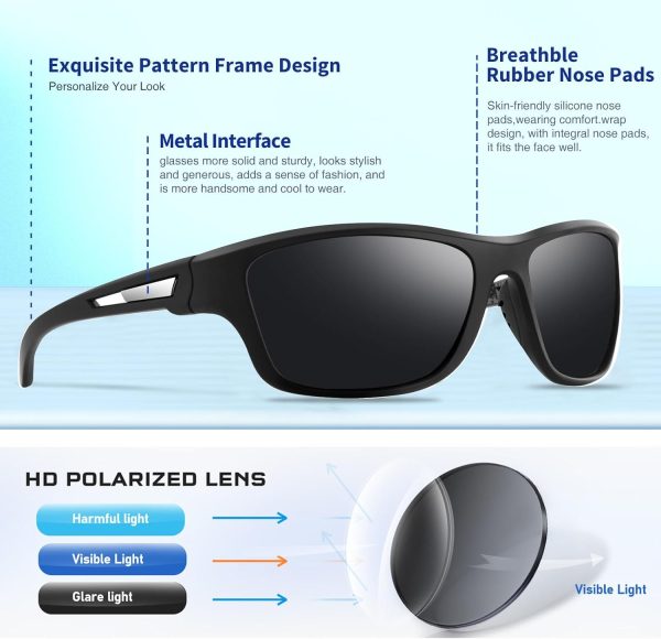 Freedom Polarized Sports Sunglasses for Men - Image 3