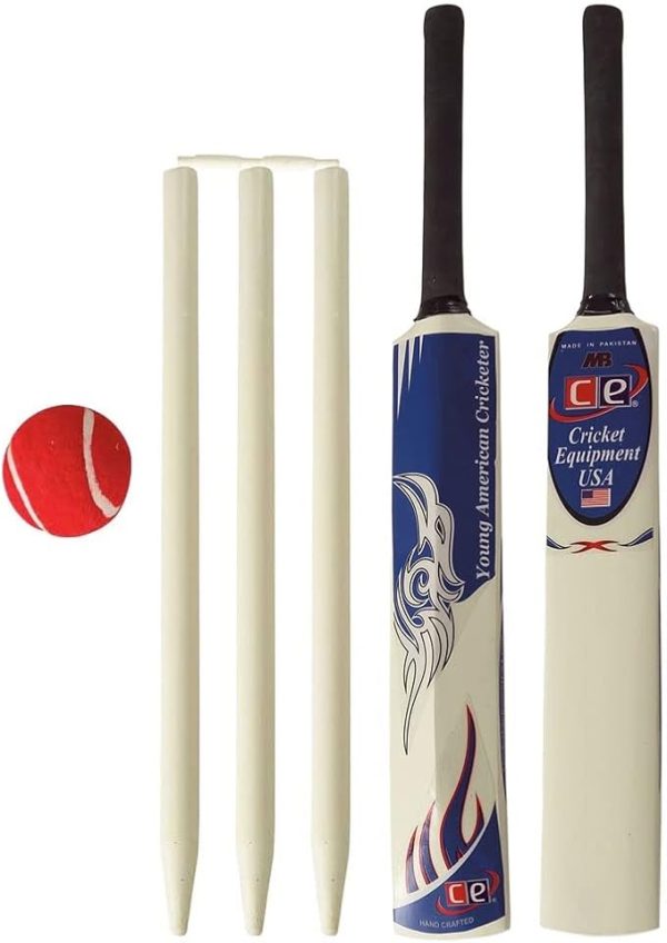Junior Cricket Bat Set Wooden - Image 2