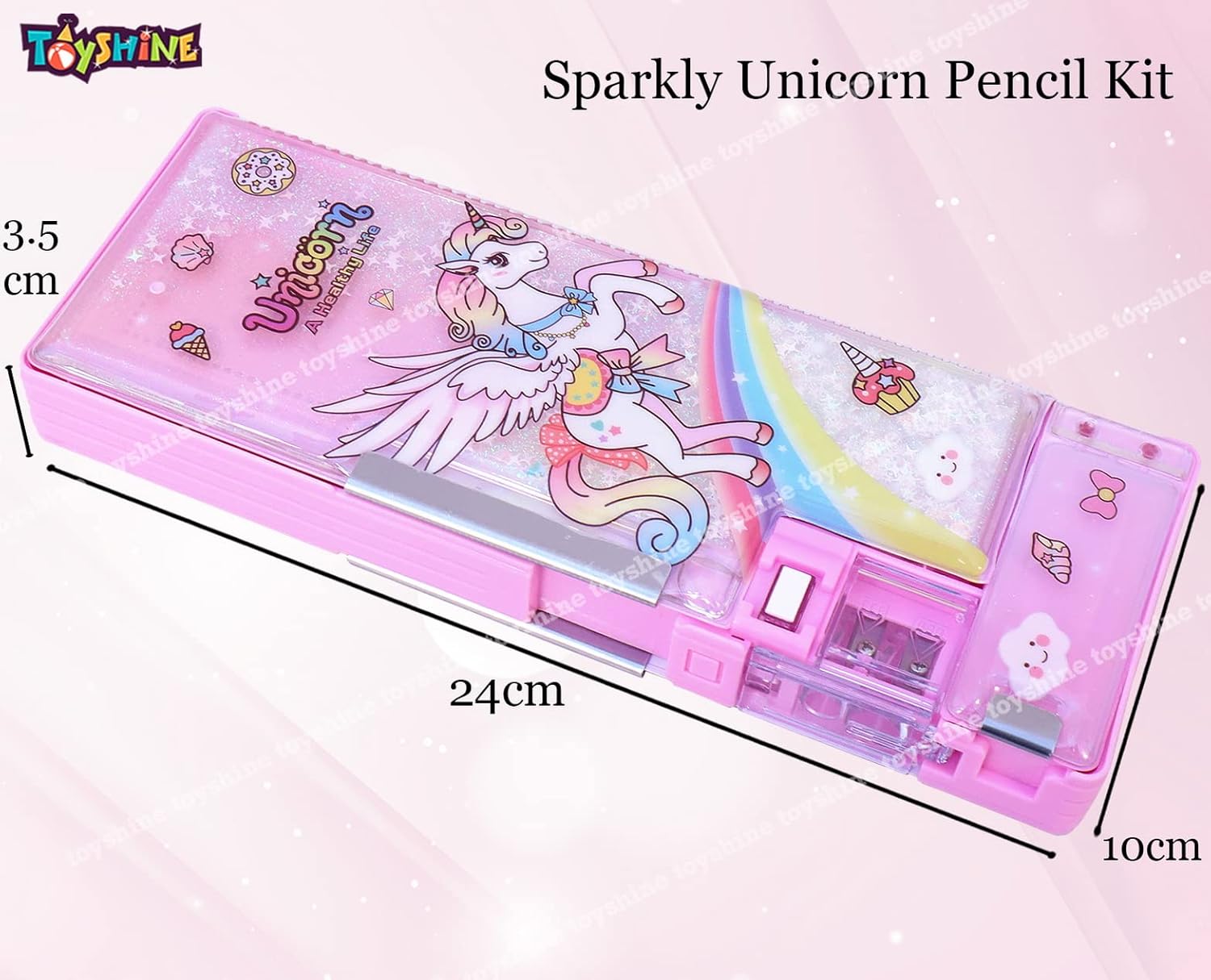 Toyshine Glitter Unicorn Pencil Box - Image 2