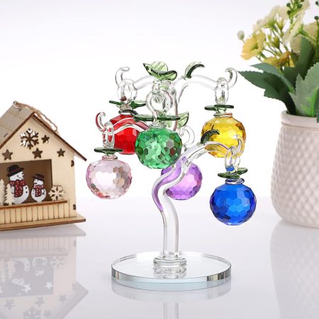 Crystal Apple Tree Figurine – Glass Collectible