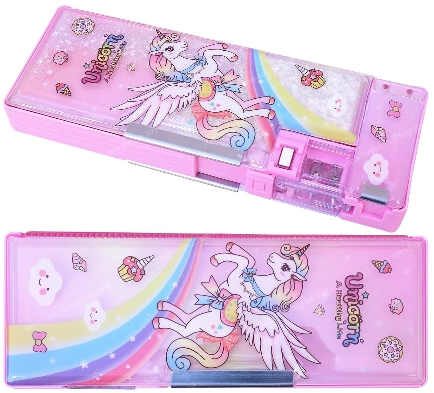 Toyshine Glitter Unicorn Pencil Box