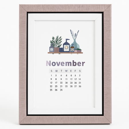 Minimalist Wooden Table Calendar Frame – 4x6 Photo Frame 2 Display