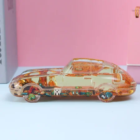 Creative Crystal Car Pen Holder – Cute Oil-Filled Decorative Car Showpiece